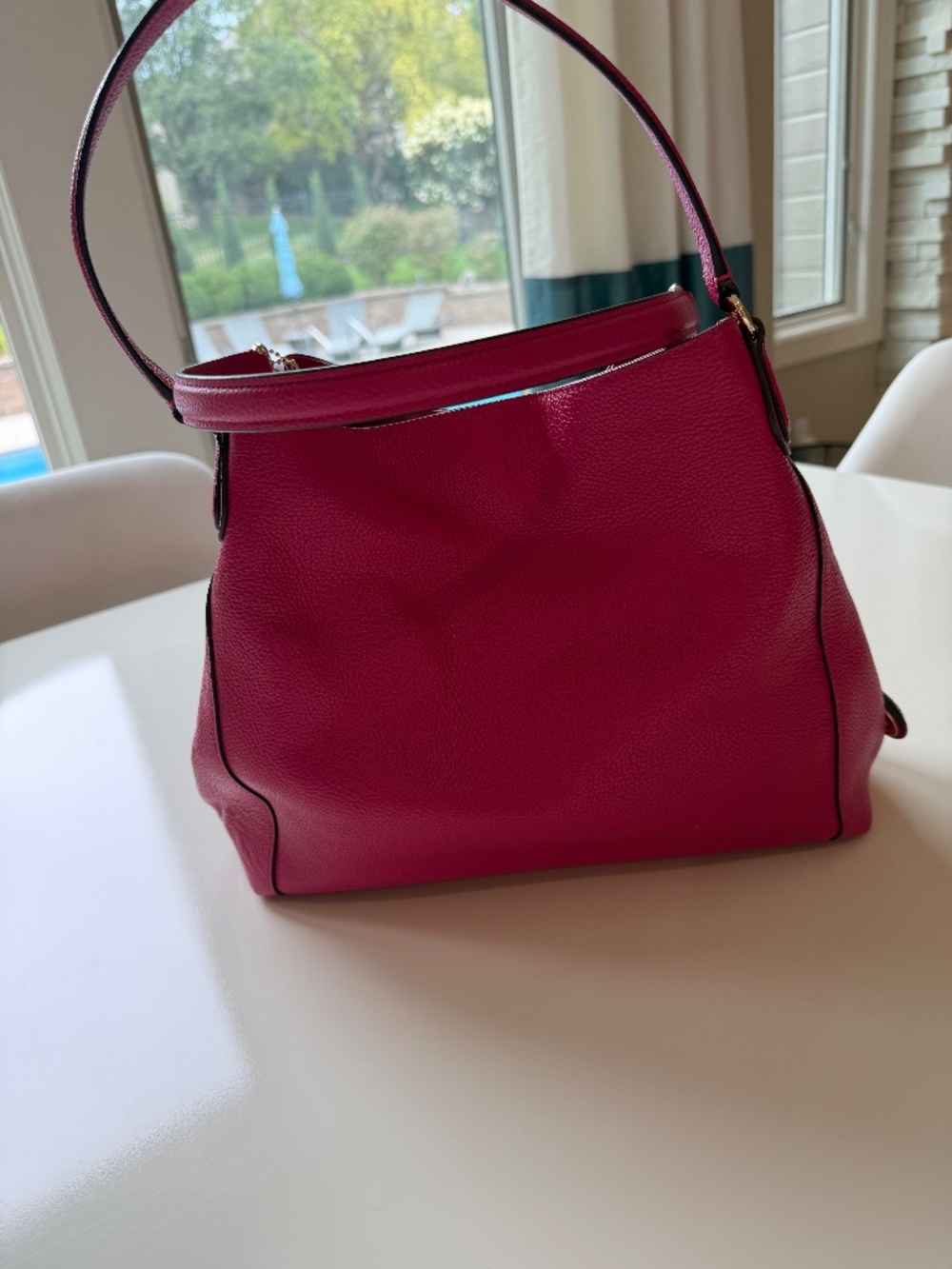 Coach Edie shoulder bag 31 in refined pebble leather, hot pink, NWOT - Picture 3 of 8